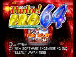 Parlor! Pro 64 - Pachinko Jikki Simulation Game Title Screen